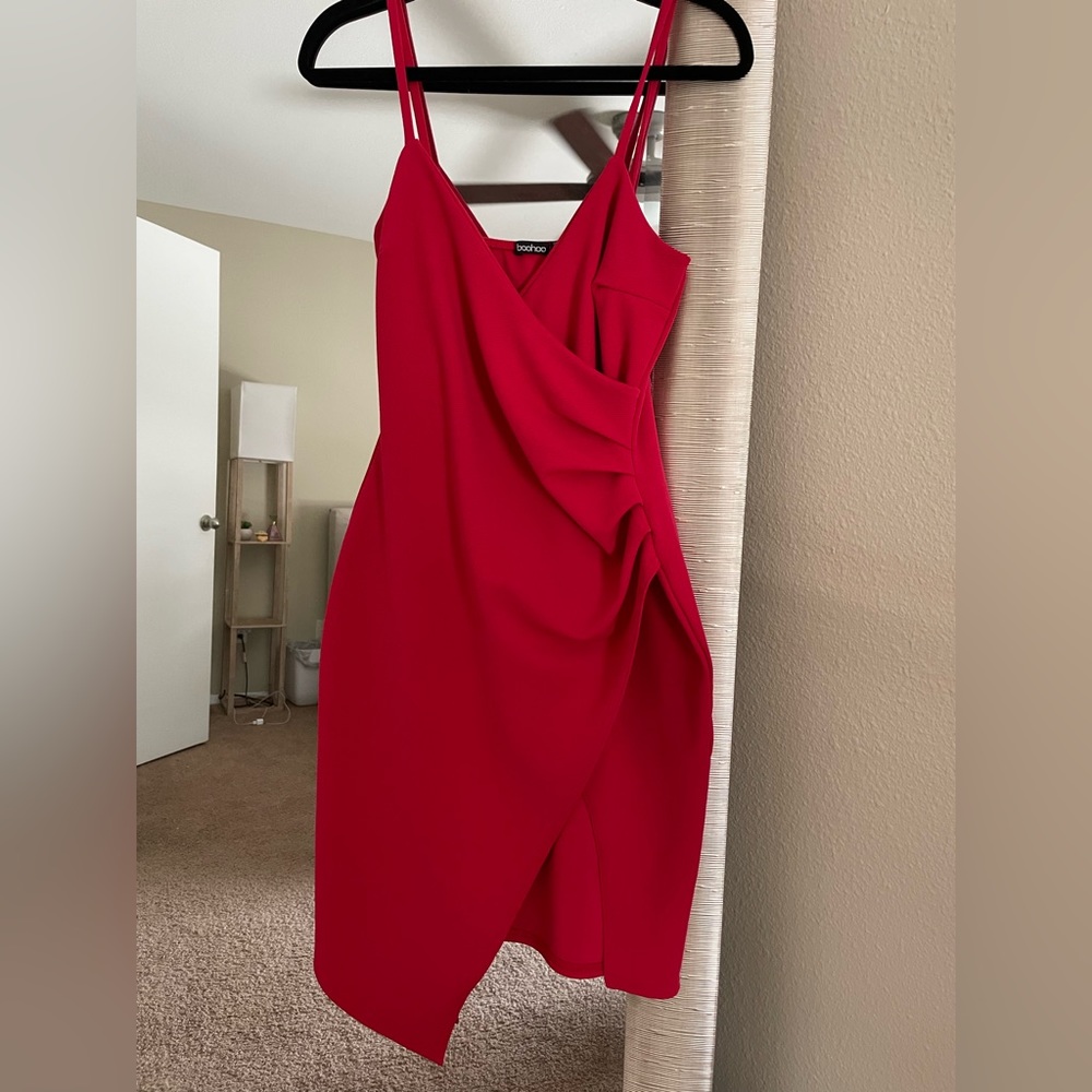 Boohoo red mini dress